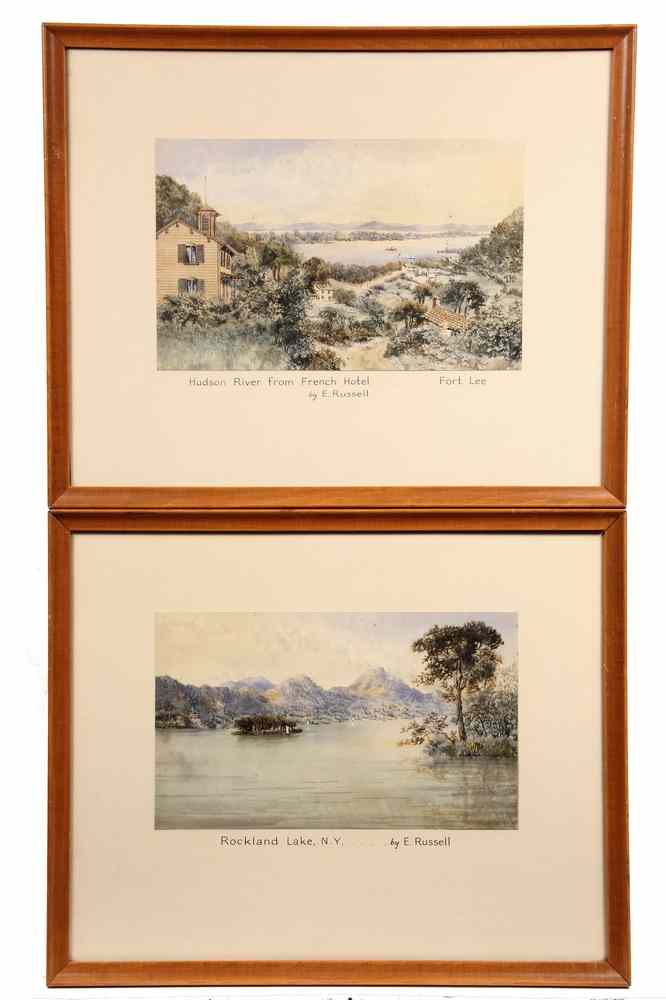 Appraisal: WATERCOLORS - 'Hudson River from French Hotel Fort Lee' 'Rockland