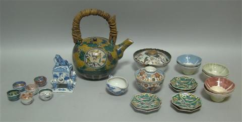 Appraisal: ECLECTIC GROUP OF JAPANESE PORCELAIN Including a large Kutani teapot