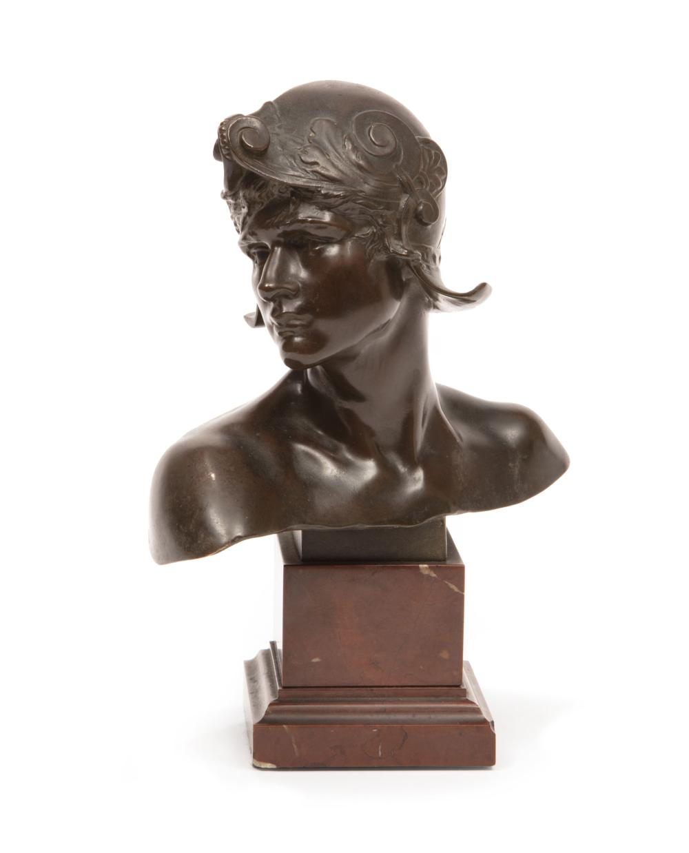 Appraisal: Bronze Bust of Centurion after Emmanuel Hannaux signature inscribed on