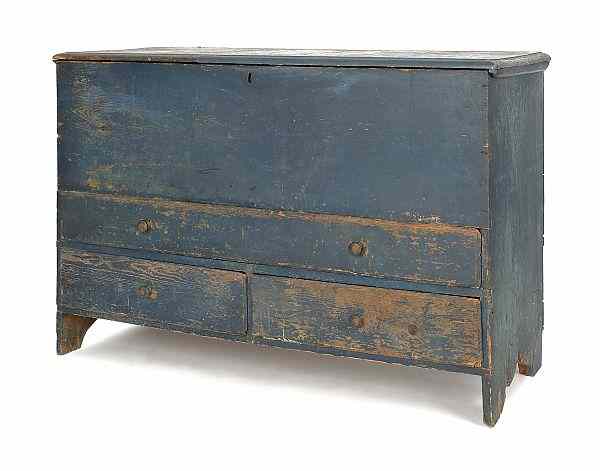 Appraisal: New England painted pine blanket chest early th c with