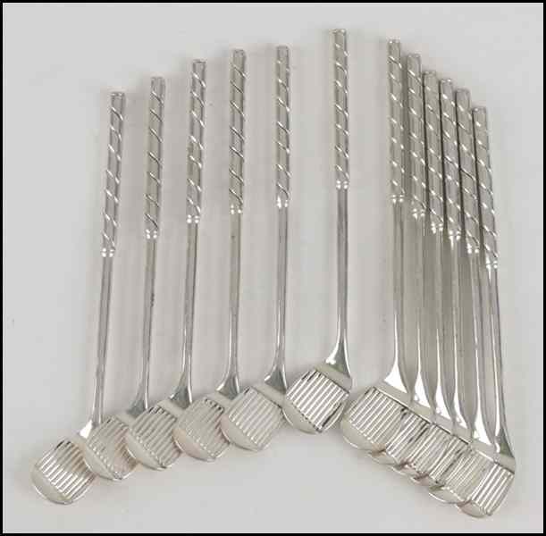 Appraisal: SET OF TWELVE STERLING SILVER GOLF CLUB DRINK STIRS Length