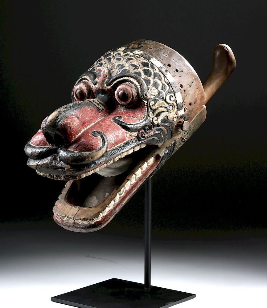 Appraisal: Early th C Indonesia Bali Wood Puppet Head - Barong