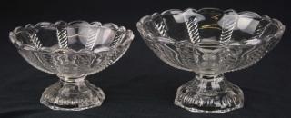 Appraisal: two th c pattern molded footed compotes clear cable pattern