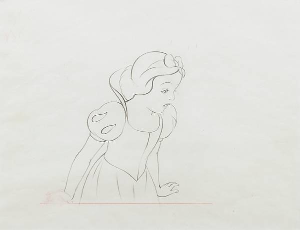 Appraisal: A Walt Disney animation drawing from Snow White and the