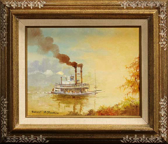 Appraisal: Robert M Rucker American Louisiana - Steamboat on the Mississippi