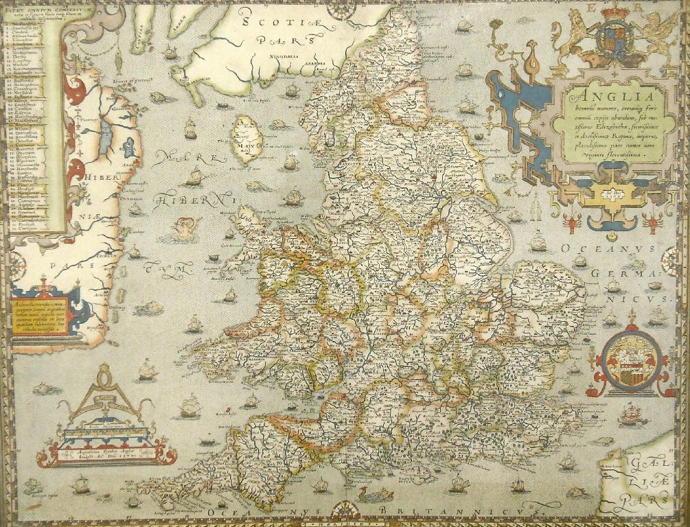 Appraisal: After Christopher Saxton - 'Anglia' map of England hand coloured