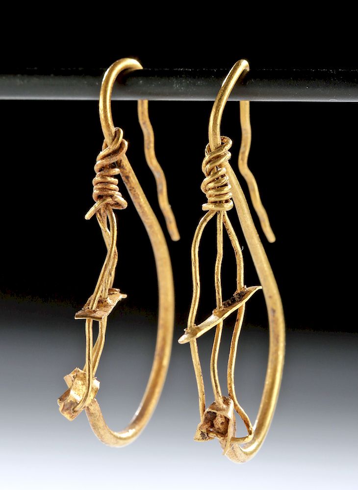 Appraisal: Roman Imperial K Gold Earrings - Wearable Originally Listed At