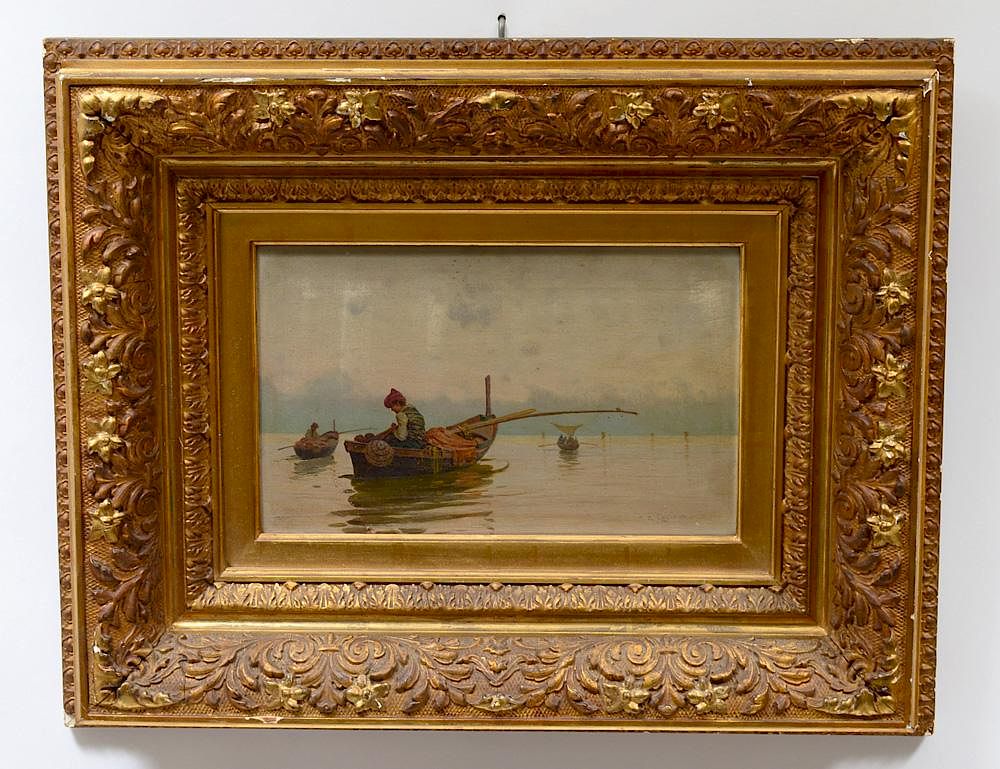 Appraisal: GIUSEPPE COSENZA Italian - Italian Harbor Signed l r Oil