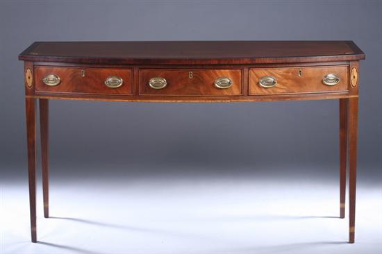 Appraisal: FEDERAL STYLE INLAID MAHOGANY SERVER late th century with divided