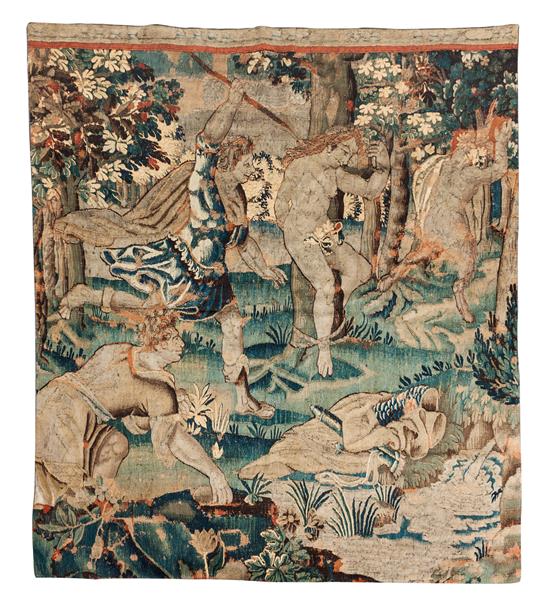 Appraisal: Sale Lot A Flemish Tapestry Fragment th century depicting an