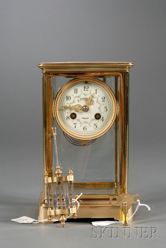 Appraisal: Crystal Regulator Clock with Mercury Pendulum France th century brass