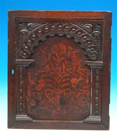 Appraisal: A decorative th Century oak panel with carved arching Guilloch