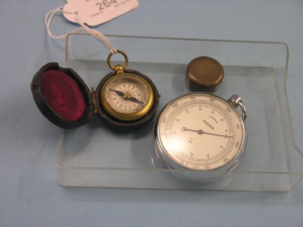 Appraisal: A Victorian pocket compass within original leather case one other