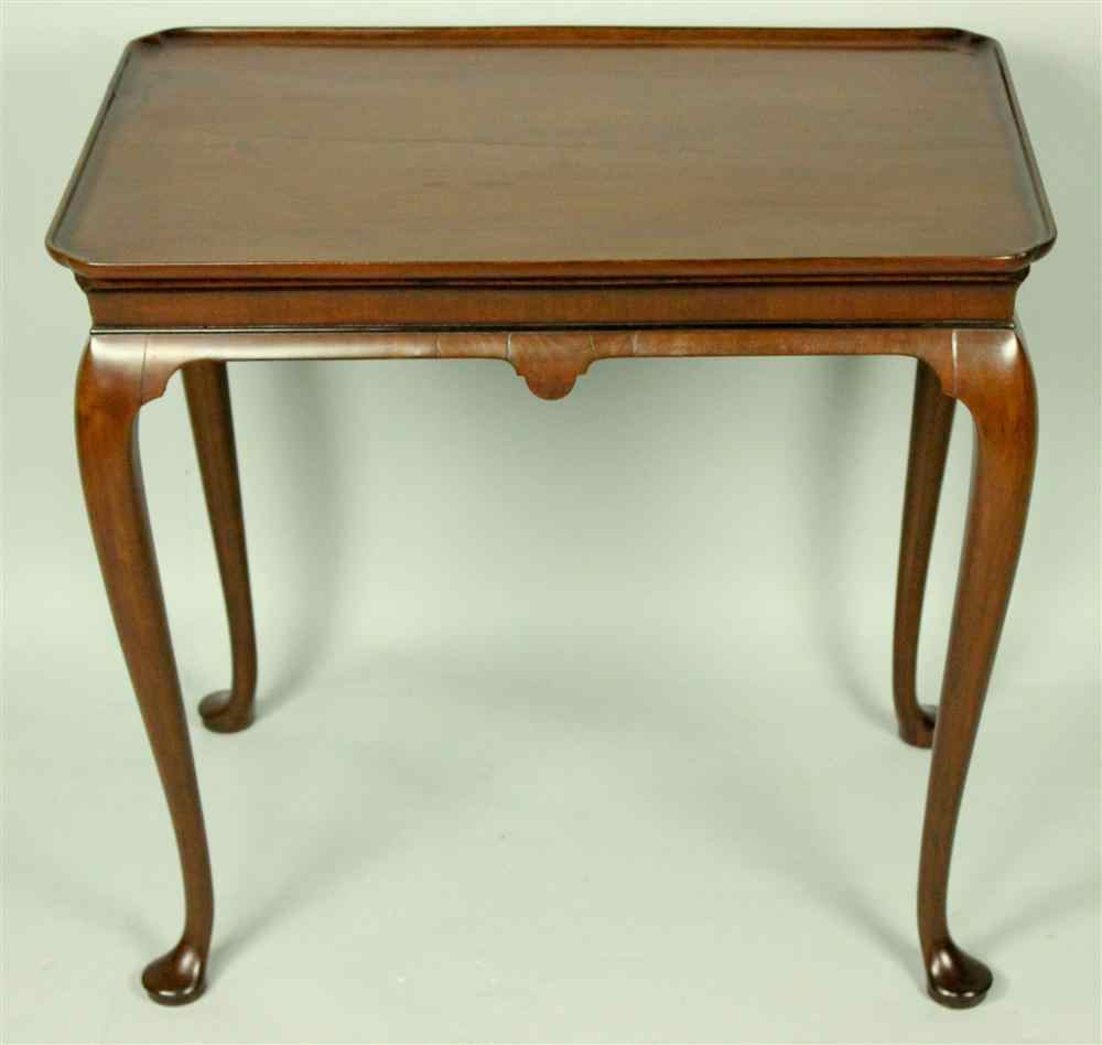 Appraisal: QUEEN ANNE MAHOGANY TEA TABLE th century having a rectangular