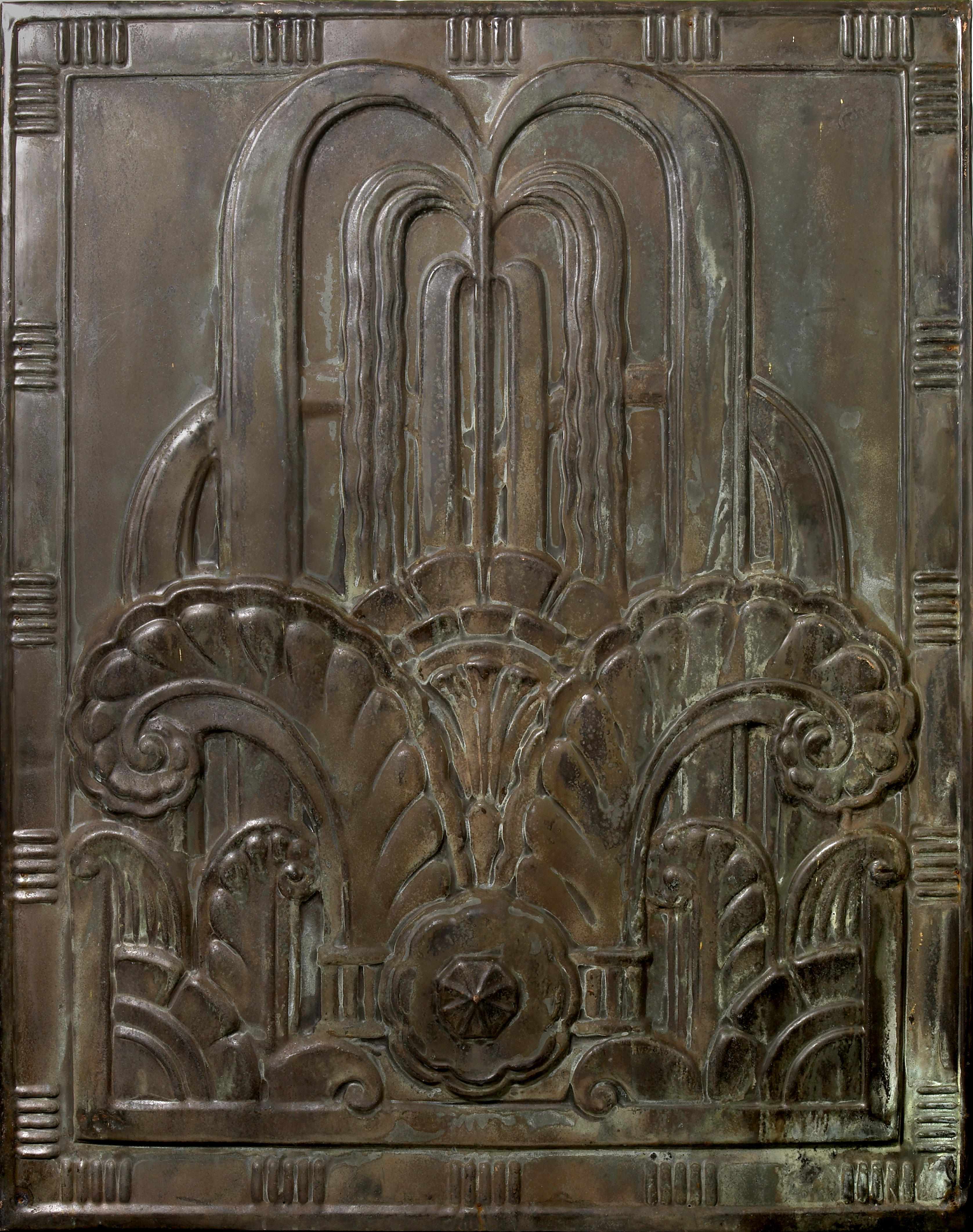 Appraisal: An American Art Deco patinated copper wall plaque circa height