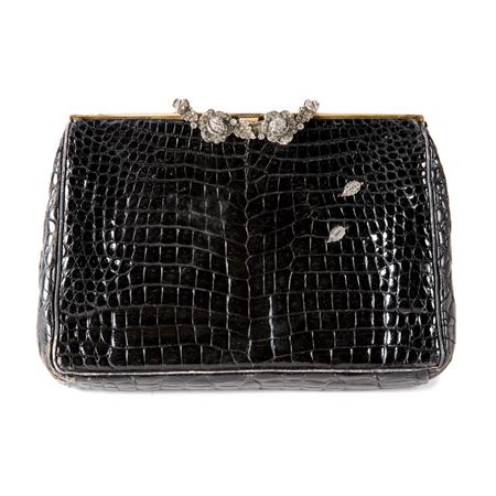 Appraisal: Black Alligator Handbag Estimate -