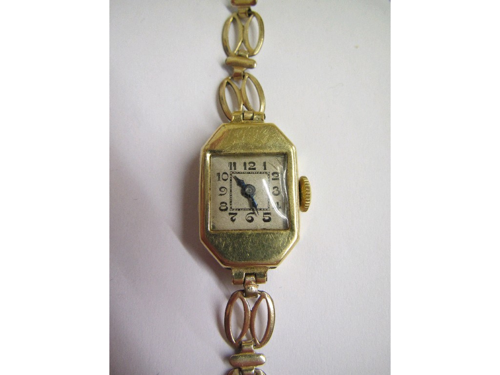 Appraisal: Ladies early th century ct gold cased wrist watch with