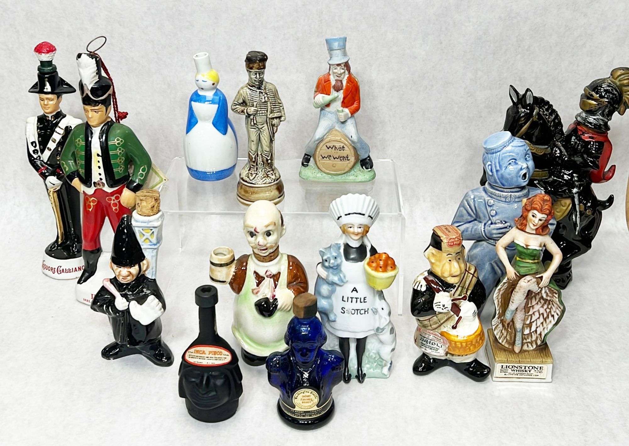 Appraisal: Lot of Figural Liquor Bottlestallest Condition good overall some wear