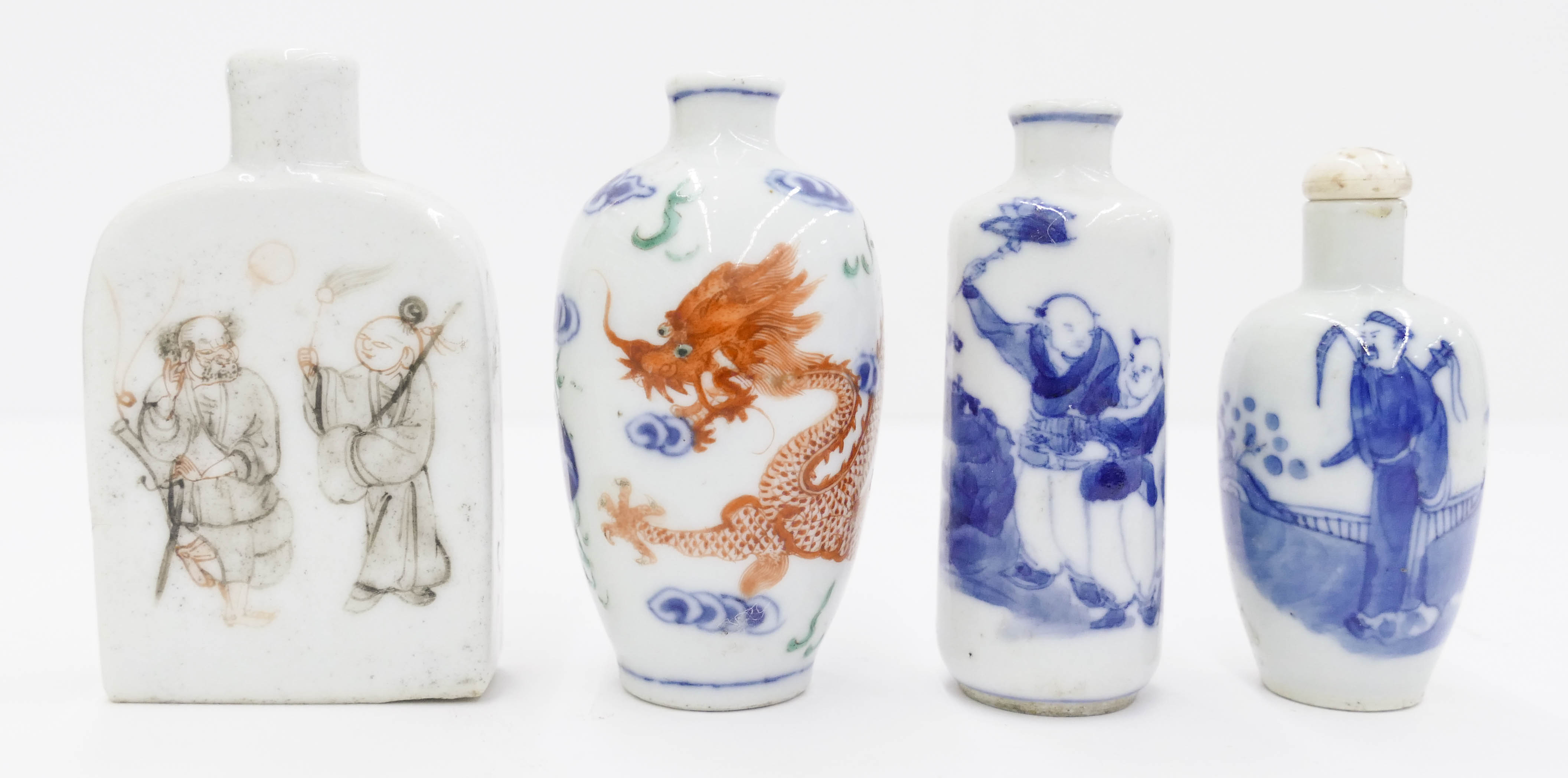 Appraisal: pc Chinese Qing Porcelain Snuff Bottles '' to '' Includes