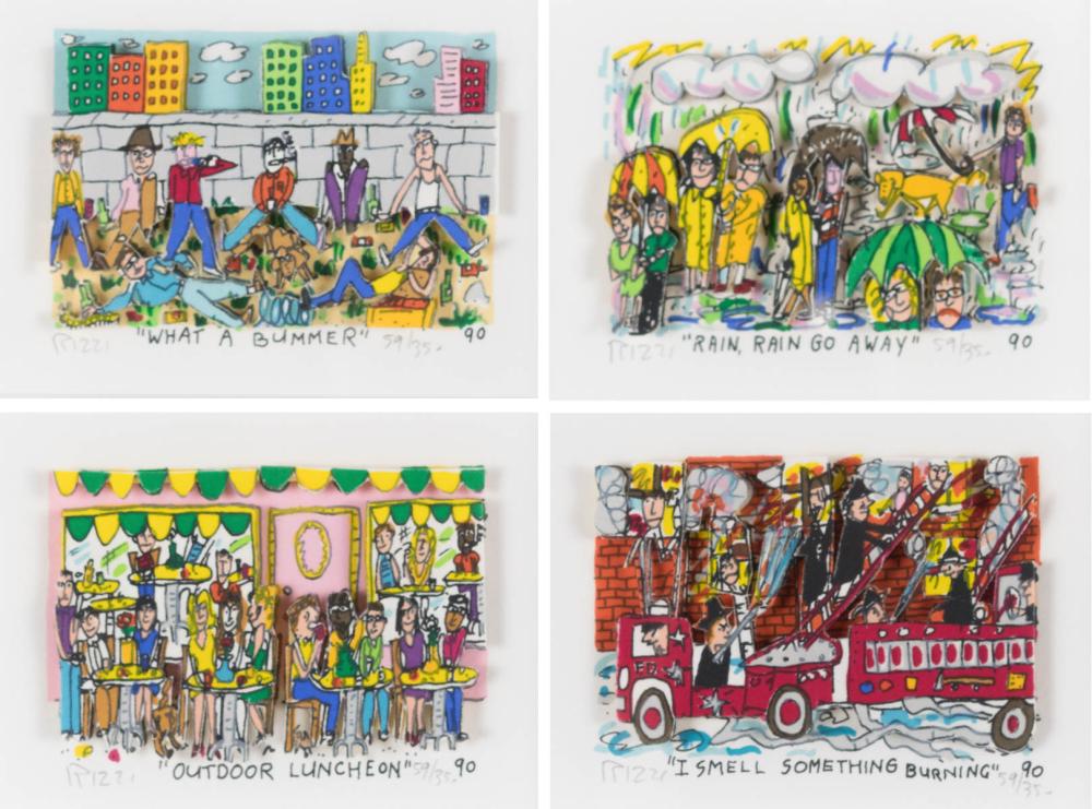 Appraisal: JAMES RIZZI New York - set of four -D prints