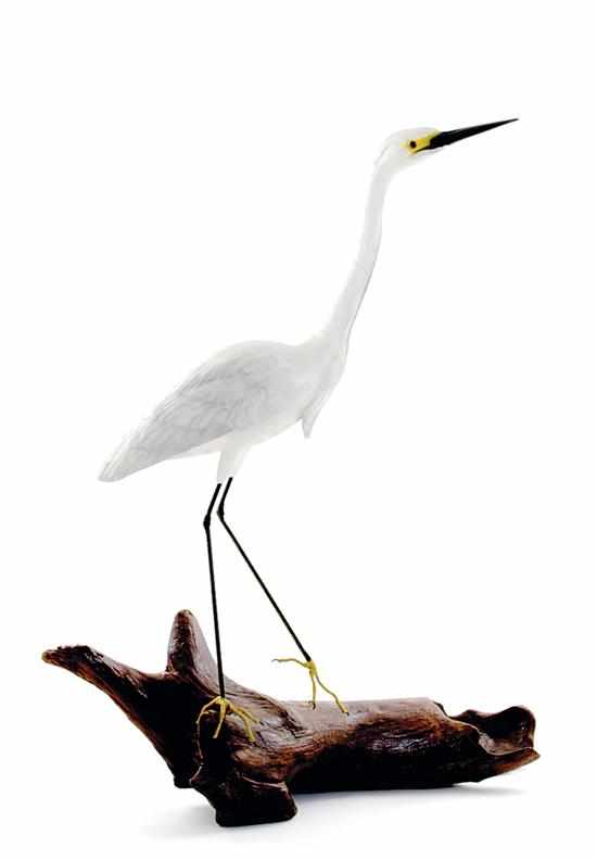 Appraisal: James R Maples South Carolina th century WHITE EGRET painted