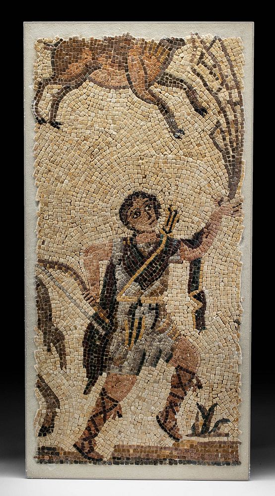 Appraisal: Roman Stone Tesserae Mosaic w Hunting Scene Roman the Levant