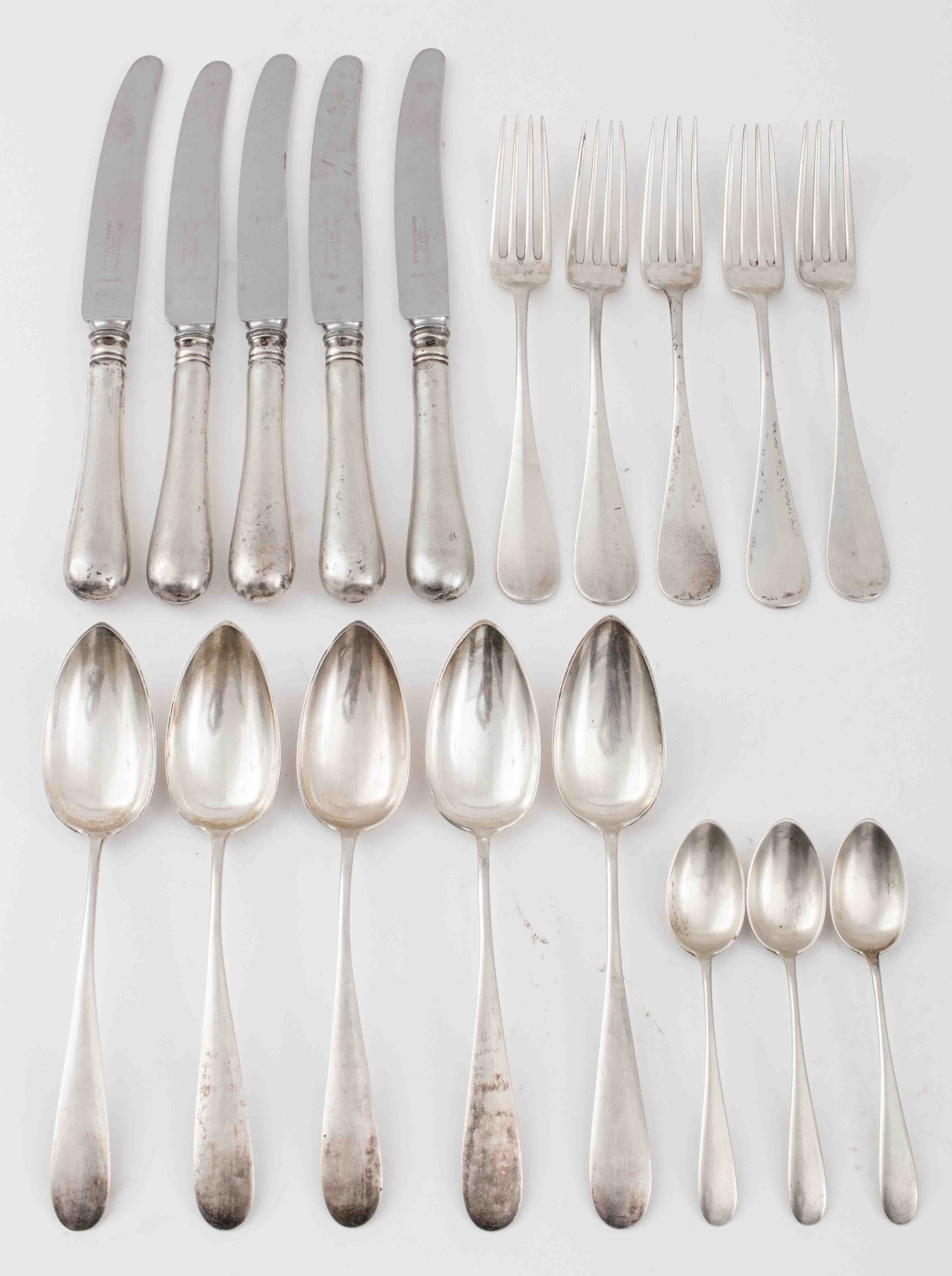 Appraisal: AUSTRIAN SILVER FLATWARE SET FOR An Austrian grade silver flatware