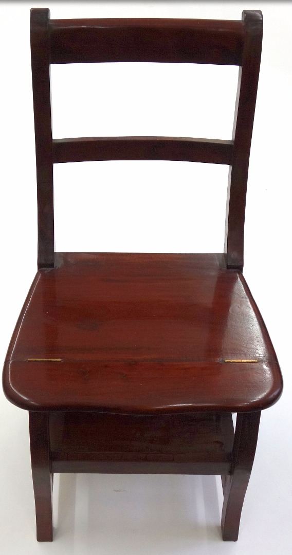 Appraisal: A reproduction mahogany set of metamorphic library chair steps