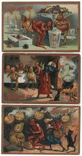 Appraisal: Seven Halloween Postcards Raphael Tuck Series No Saxony Colorfully embossed