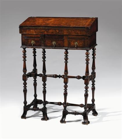 Appraisal: English walnut writing desk late th early th century The