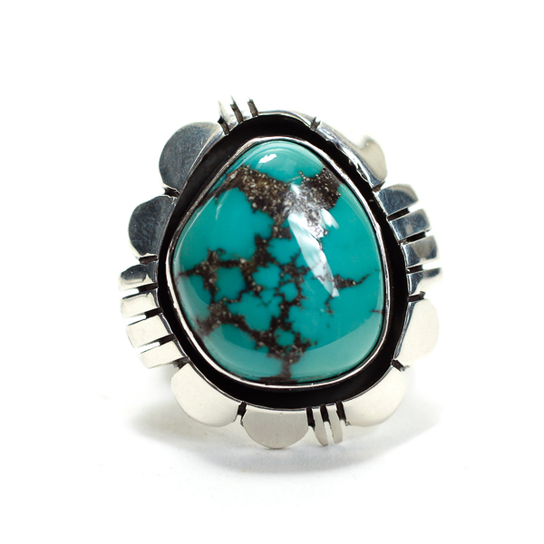 Appraisal: Vintage Native American Indian sterling silver ring with turquoise stone