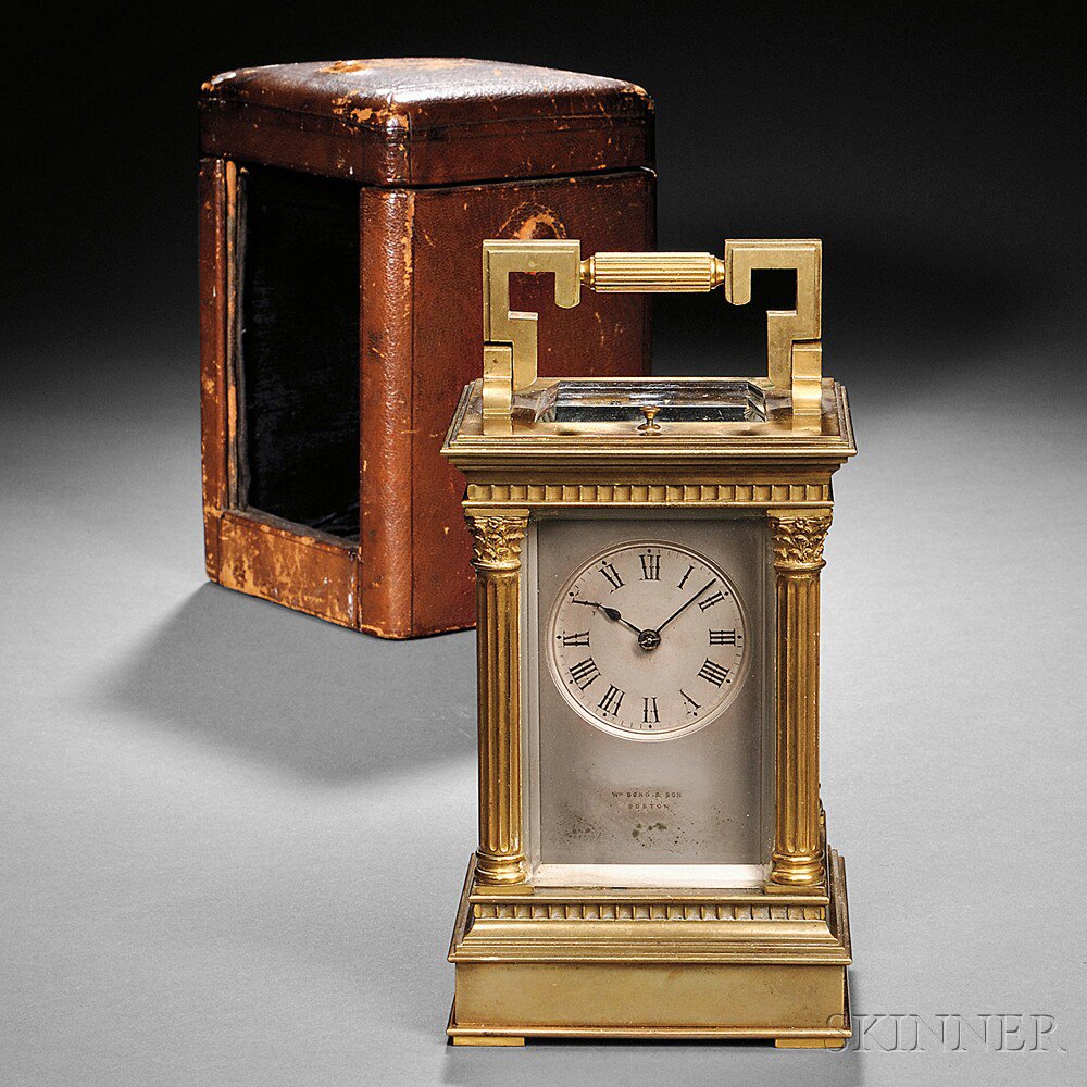 Appraisal: William Bond Son Carriage Clock Boston c movement by Richard