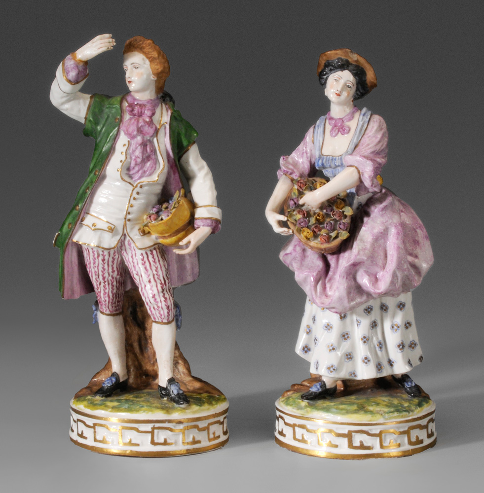 Appraisal: Pair Continental Porcelain Figur