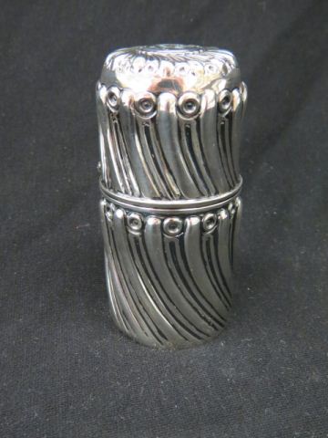 Appraisal: English Sterling Silver Dresser Jar swirl design hallmarked grams