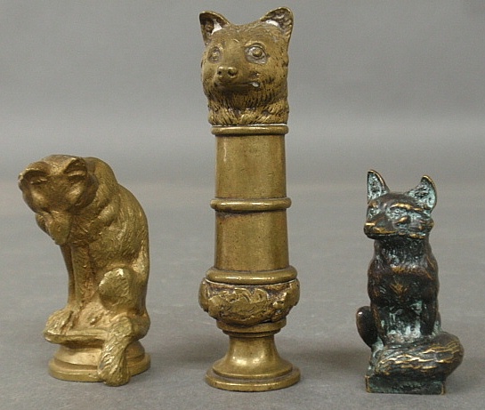 Appraisal: - Moigniez Jules French - bronze seated fox wax seal