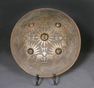 Appraisal: Indo Persian Inlaid Steel Shield th c the dam Indo