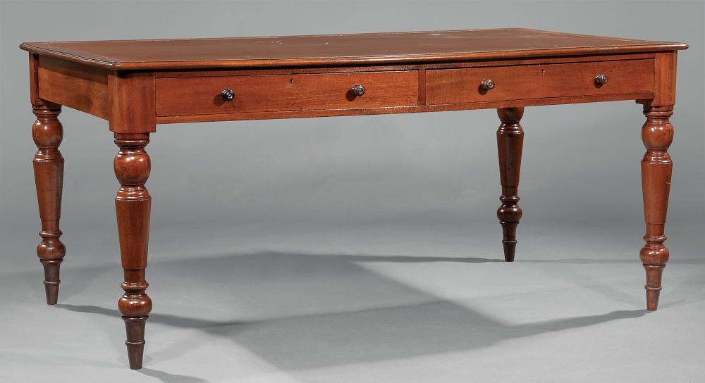 Appraisal: William IV Carved Mahogany Writing Table mid- th c inset