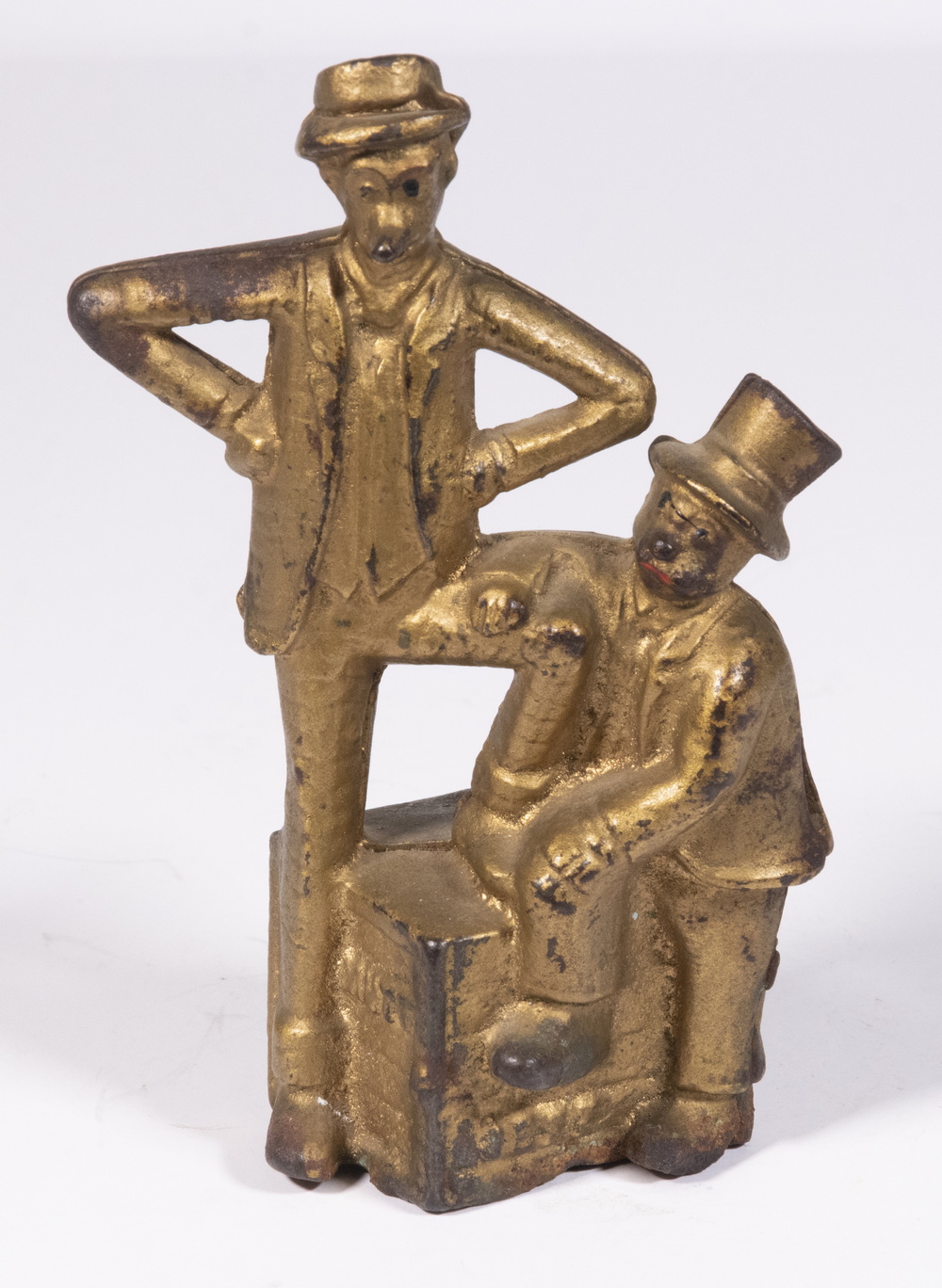 Appraisal: MUTT JEFF CAST IRON STILL BANK Circa Figural Bank by