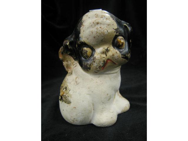 Appraisal: Victorian Cast Iron Puppy Still Bank bee on side all