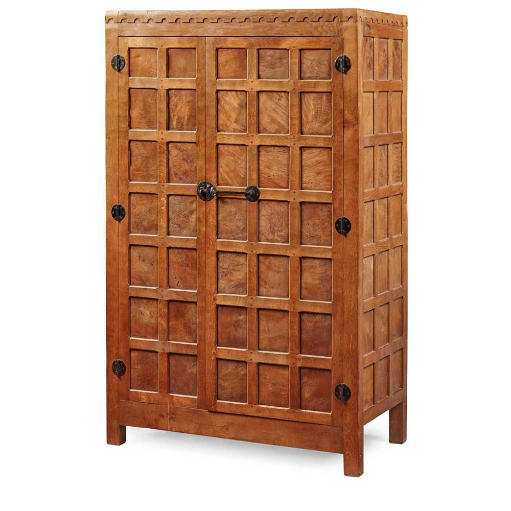 Appraisal: ROBERT 'MOUSEMAN' THOMPSON BRITISH - DOUBLE WARDROBE CIRCA adzed oak