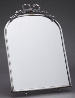 Appraisal: Louis XV Style Silverplated Easel Tabletop Mirror early th c