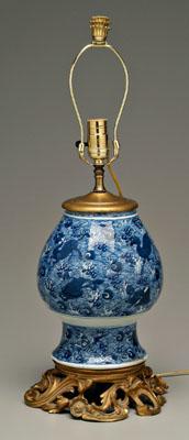 Appraisal: Chinese blue and white vase cut down yen-yen vase mythical