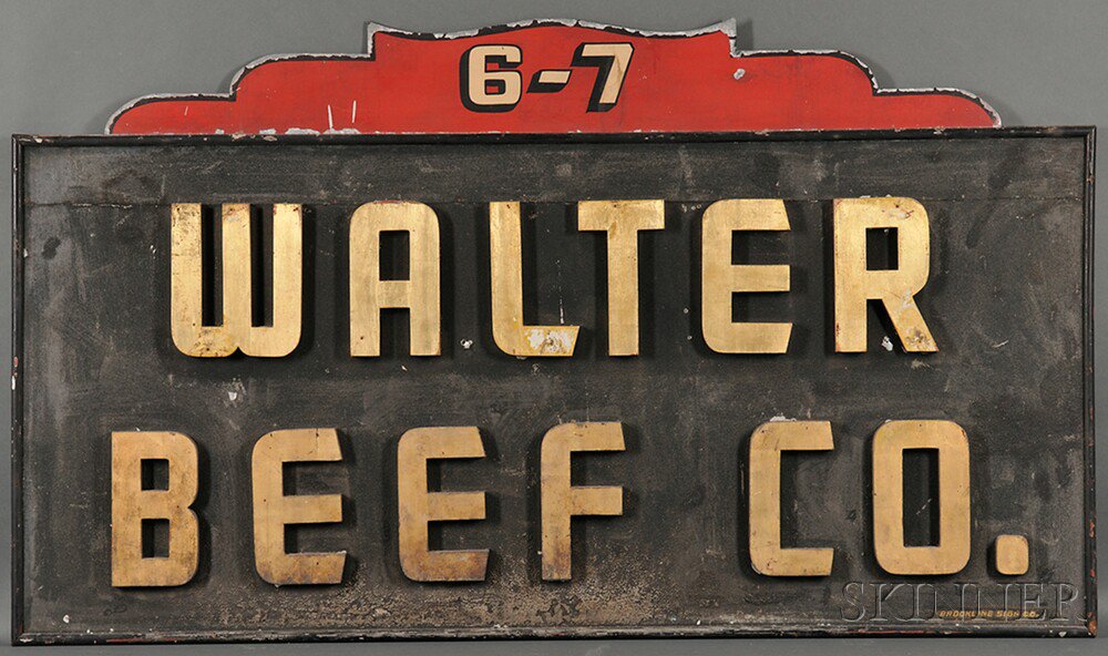 Appraisal: Painted Tin and Carved and Painted Wood WALTER BEEF CO