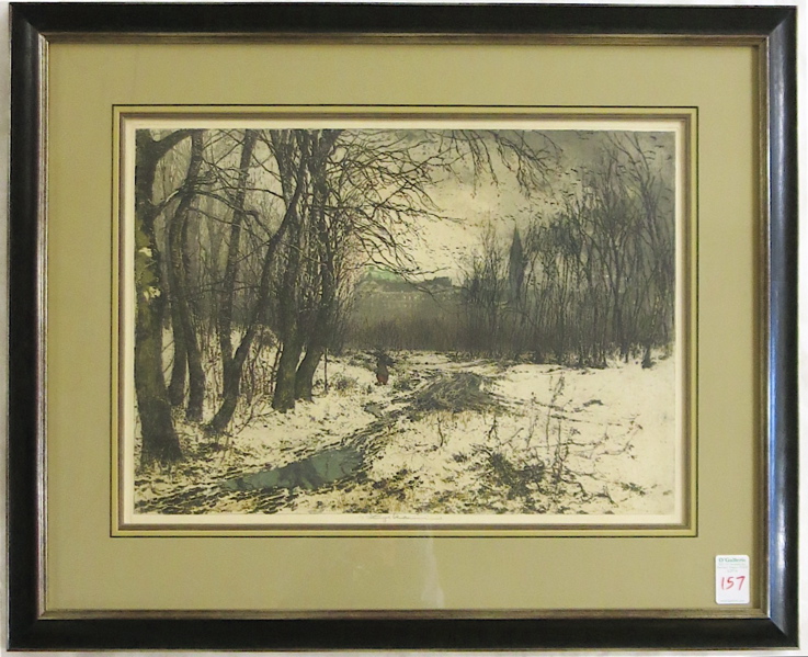 Appraisal: LUIGI KASIMIR ETCHING AND AQUATINT Austria - Klosterneuburg Austria Image