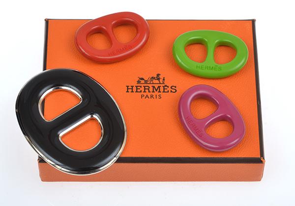 Appraisal: FOUR CHAIN D'ANCRE SCARF RINGS BY HERMES FOUR CHAIN D'ANCRE