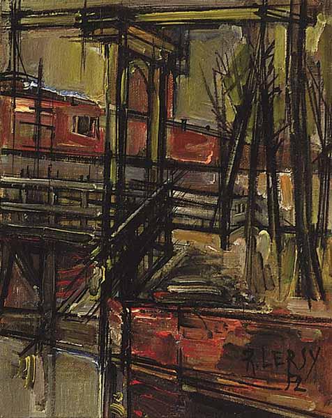 Appraisal: Roger Lersy American French b By the Dock oil on