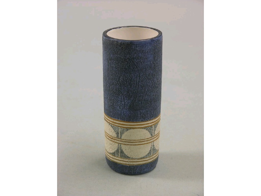 Appraisal: A Troika spill vase cylindrical shape painted with an abstract