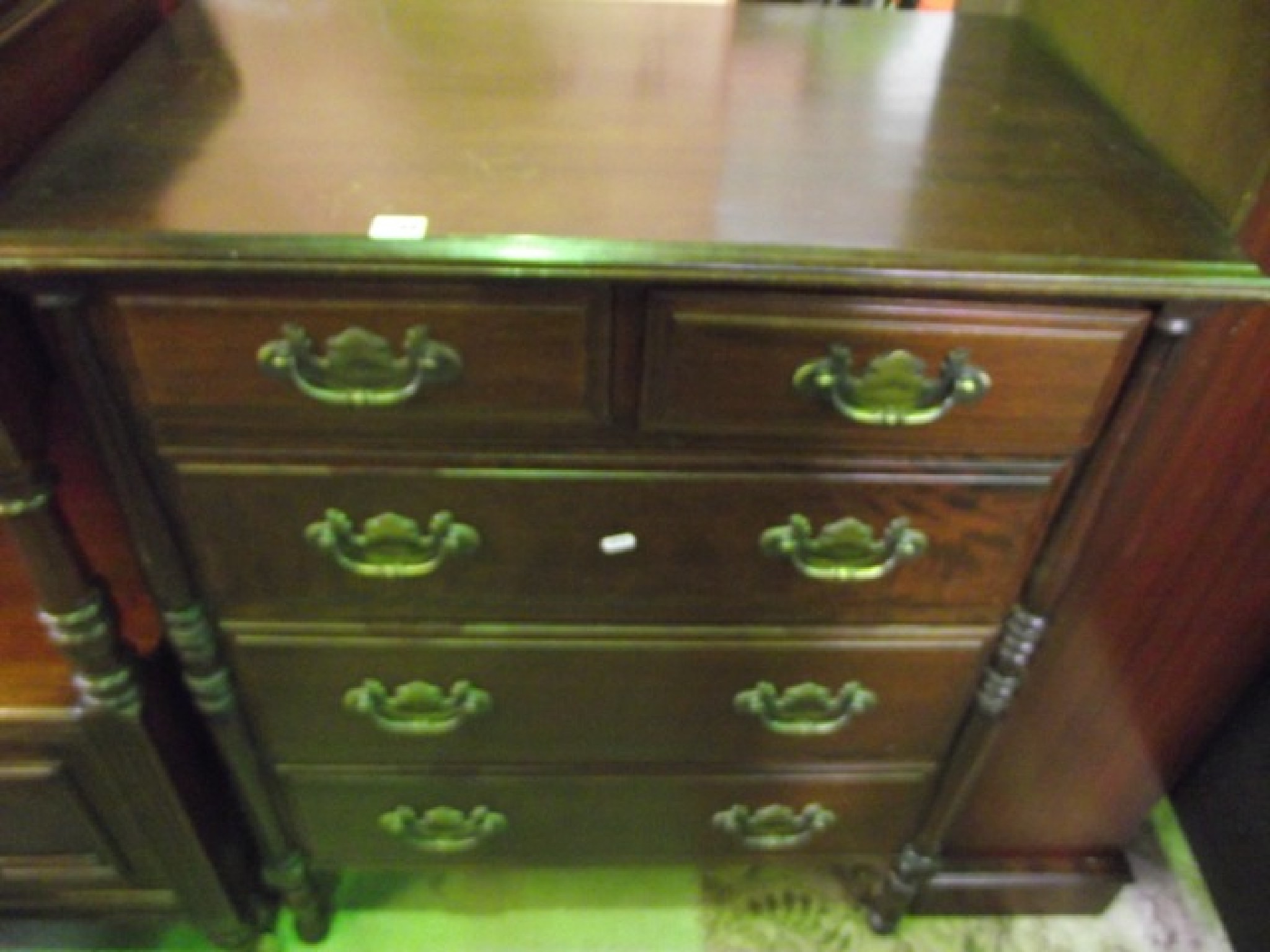 Appraisal: A contemporary colonial style hardwood bedroom chest of two long