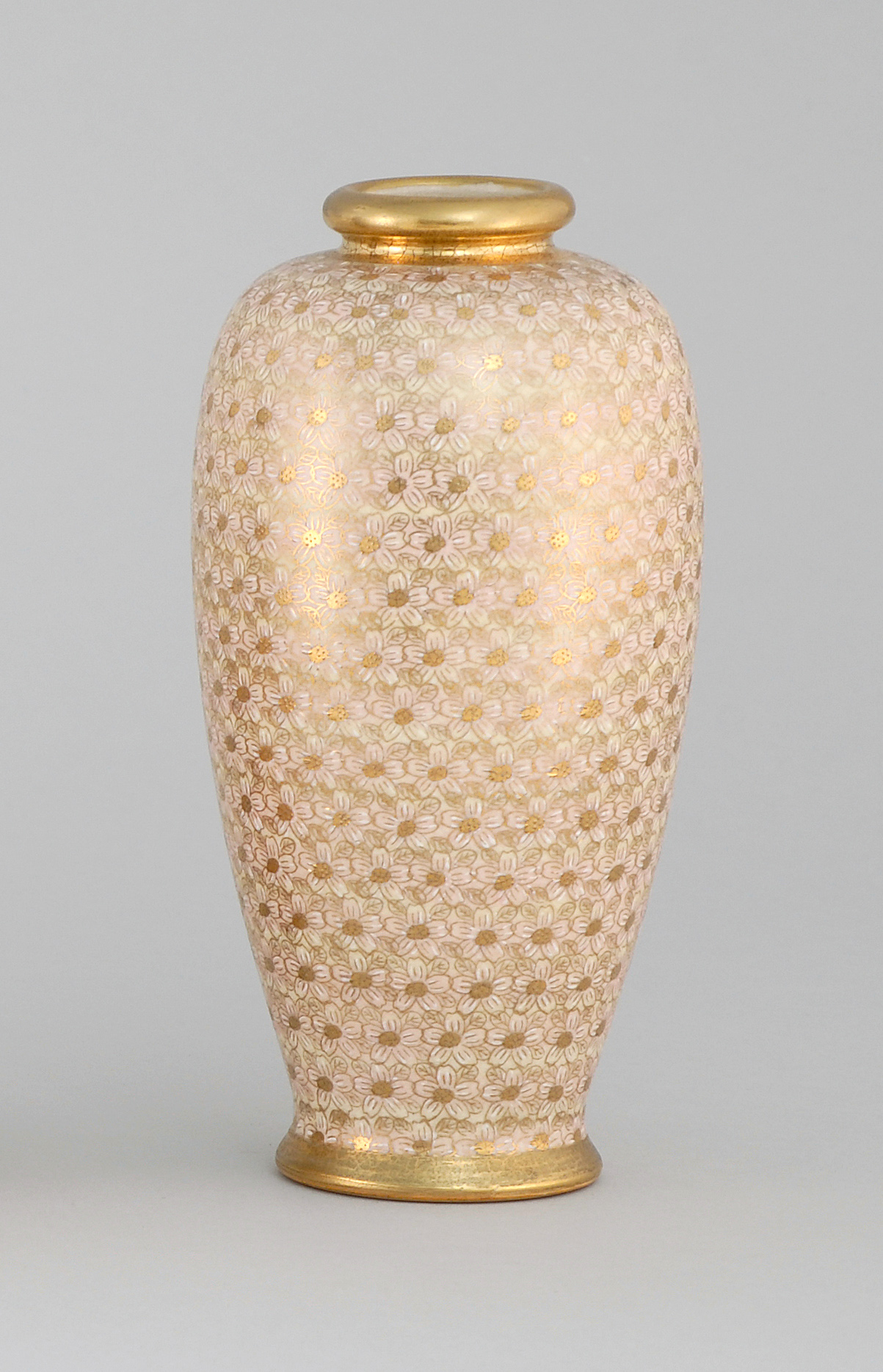 Appraisal: SATSUMA POTTERY VASE In ovoid form with Thousand Flowers design