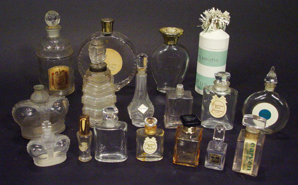 Appraisal: Collection of glass scent bottles including a Lalique Nina Ricci